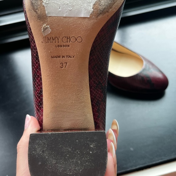 Jimmy Choo Snakeskin Ballet Heels - Picture 4 of 6